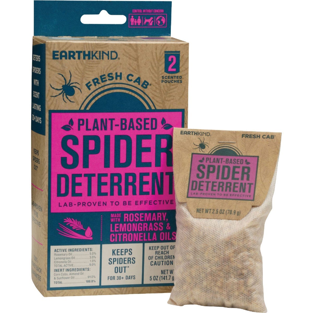 EarthKind Fresh Cab 30 to 60-Day Natural Spider Repellent Refill Pouch (2-Pack)