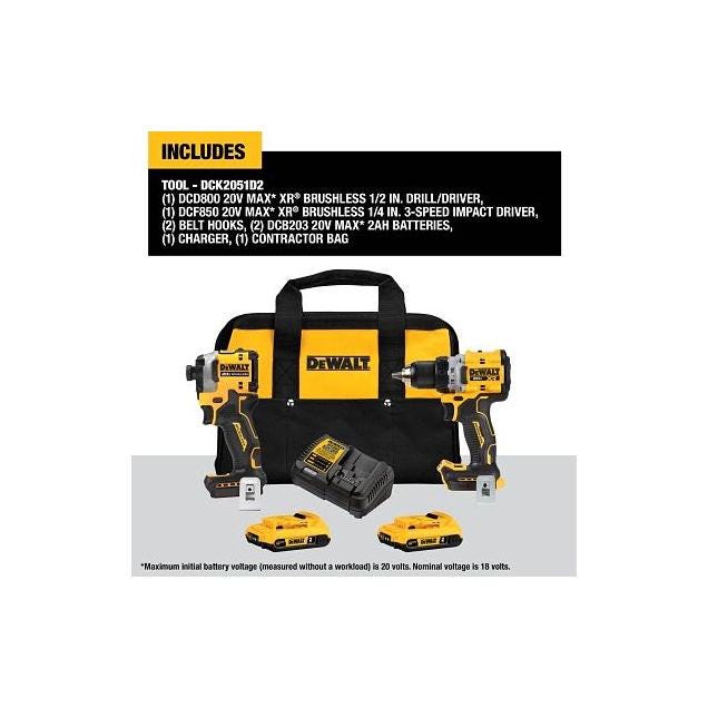 DEWALT 20V MAX XR Brushless Cordless 2-Tool Combo Kit - photo 2 DEWALT 20V MAX XR Brushless Cordless 2-Tool Combo Kit - photo 2
