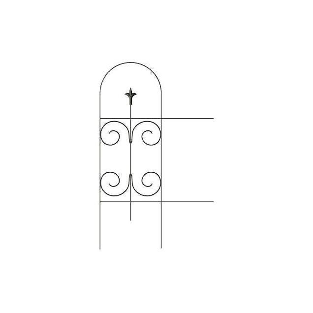 Panacea Products 32 In. x 8 Ft. Black Garden Fence With Finial Panacea Products 32 In. x 8 Ft. Black Garden Fence With Finial