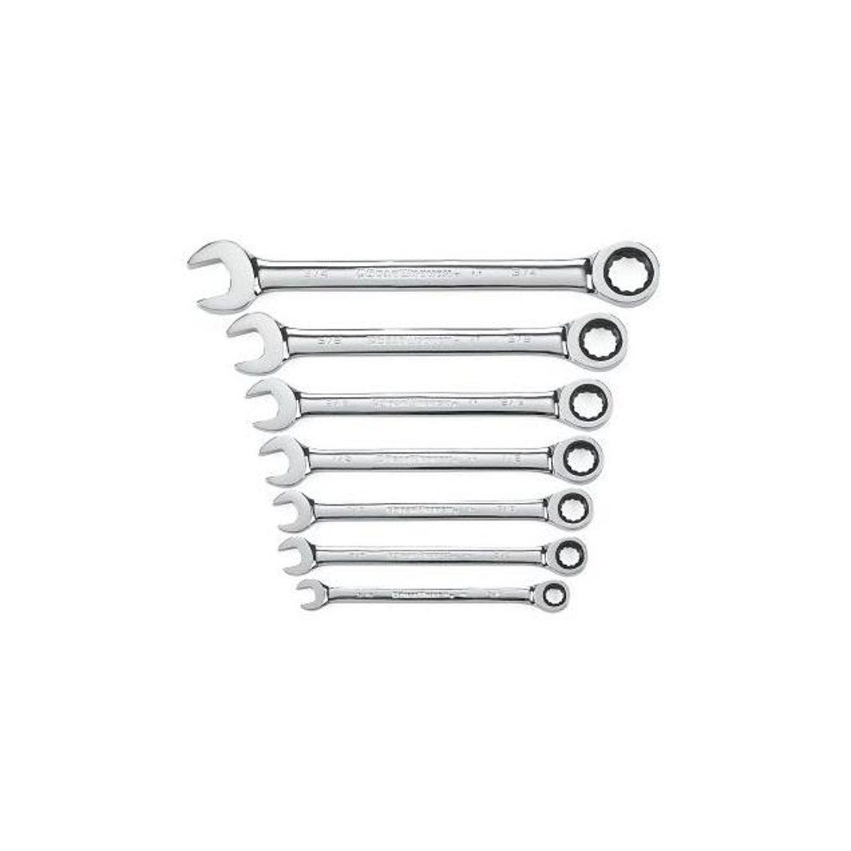 GearWrench 7-Piece Ratcheting Combination SAE Wrench Set GearWrench 7-Piece Ratcheting Combination SAE Wrench Set