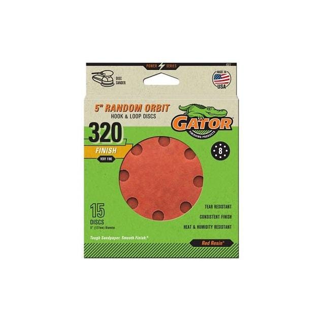 Gator 5 In. 320-Grit Random Orbit Sanding Discs (15-Pack)