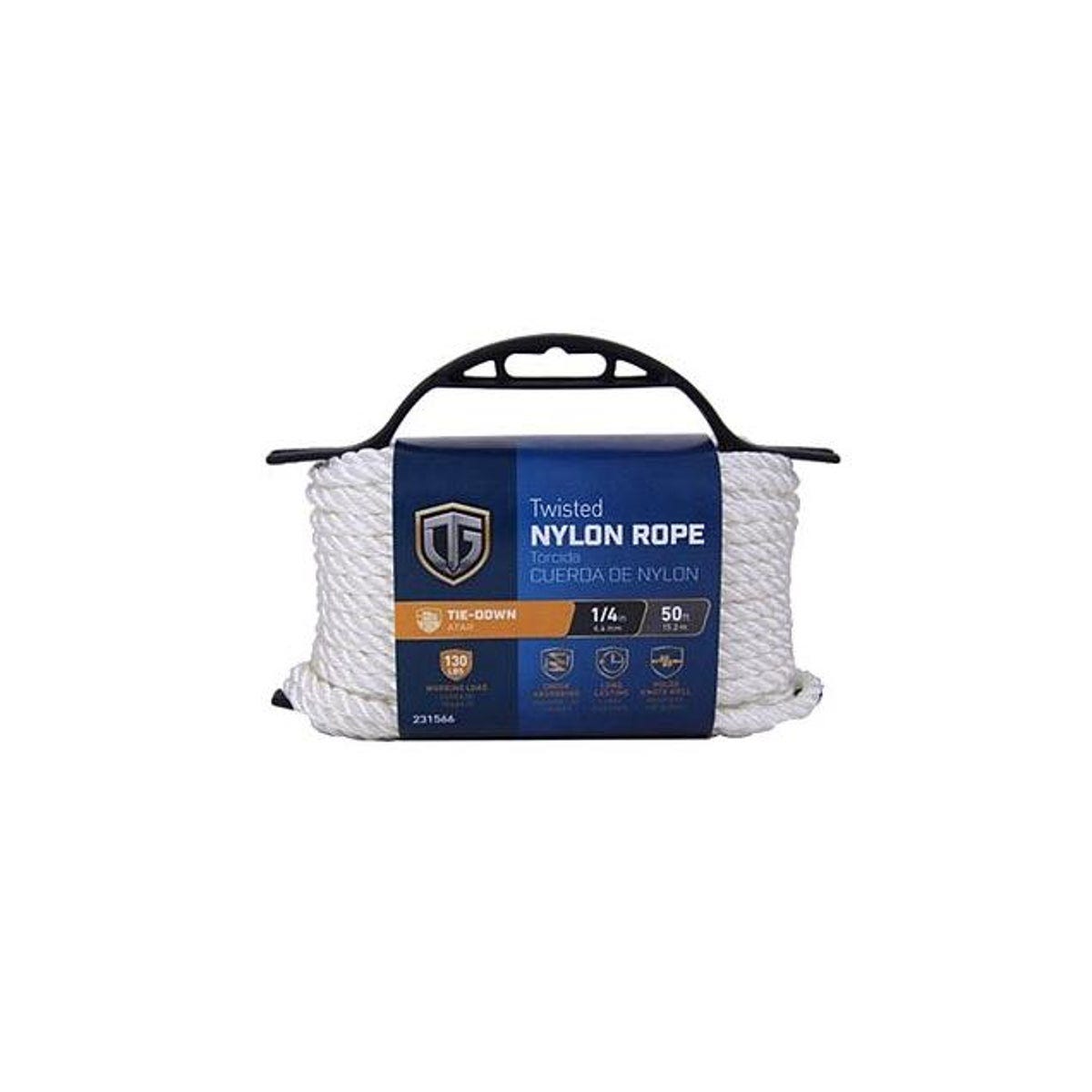 Richelieu 1/4 In. x 50 Ft. White Twisted Nylon Rope