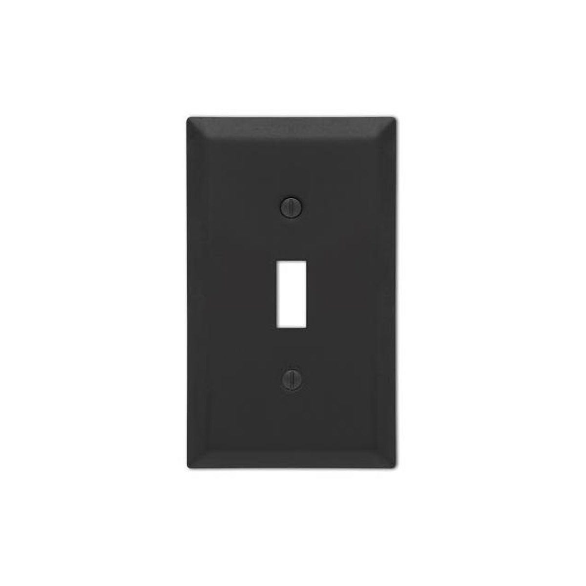 Westek Century Matte Black Steel 1-Toggle Wall Plate Westek Century Matte Black Steel 1-Toggle Wall Plate