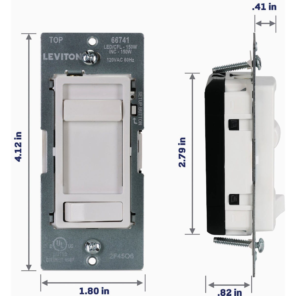 Leviton SureSlide LED/CFL White Slide Dimmer | Do it Best
