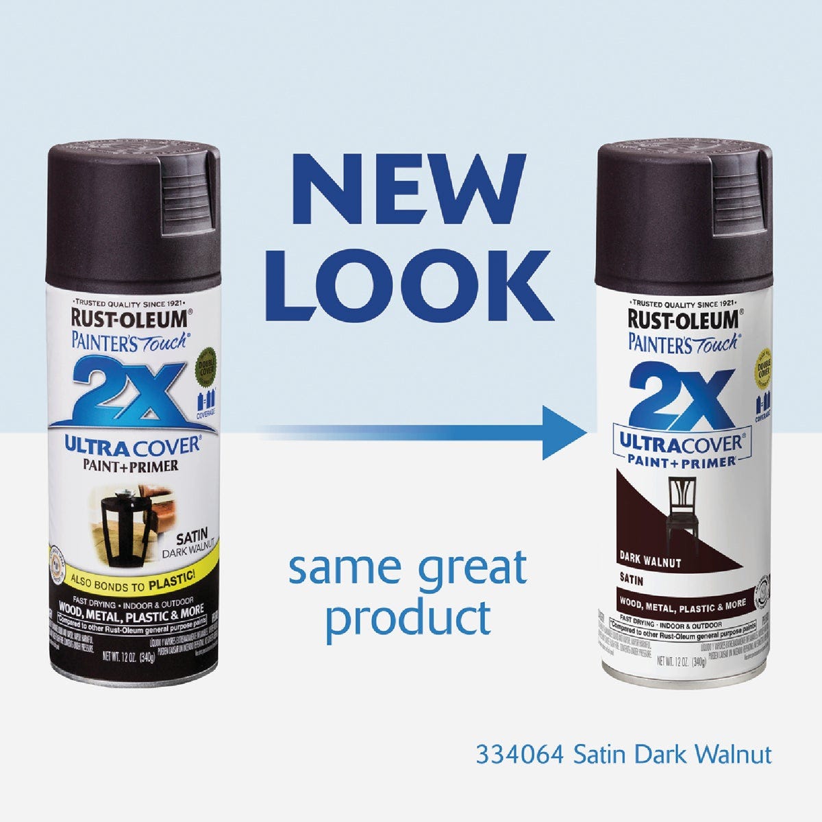 Rust-Oleum Painter's Touch 2X Ultra Cover 12 Oz. Satin Paint + Primer Spray Paint, Dark Walnut - photo 3