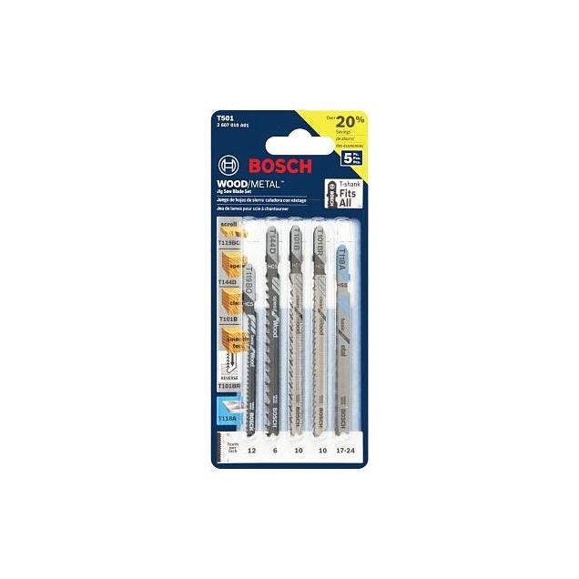 Bosch 5-Piece Wood & Metal-Cutting Jig Saw Blade Set