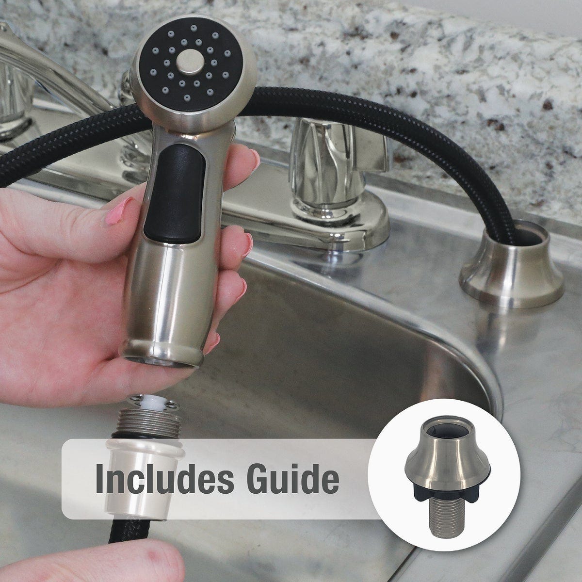 Danco Brushed Nickel Universal Premium Kitchen Sink Side Sprayer Head - photo 6 Danco Brushed Nickel Universal Premium Kitchen Sink Side Sprayer Head - photo 6