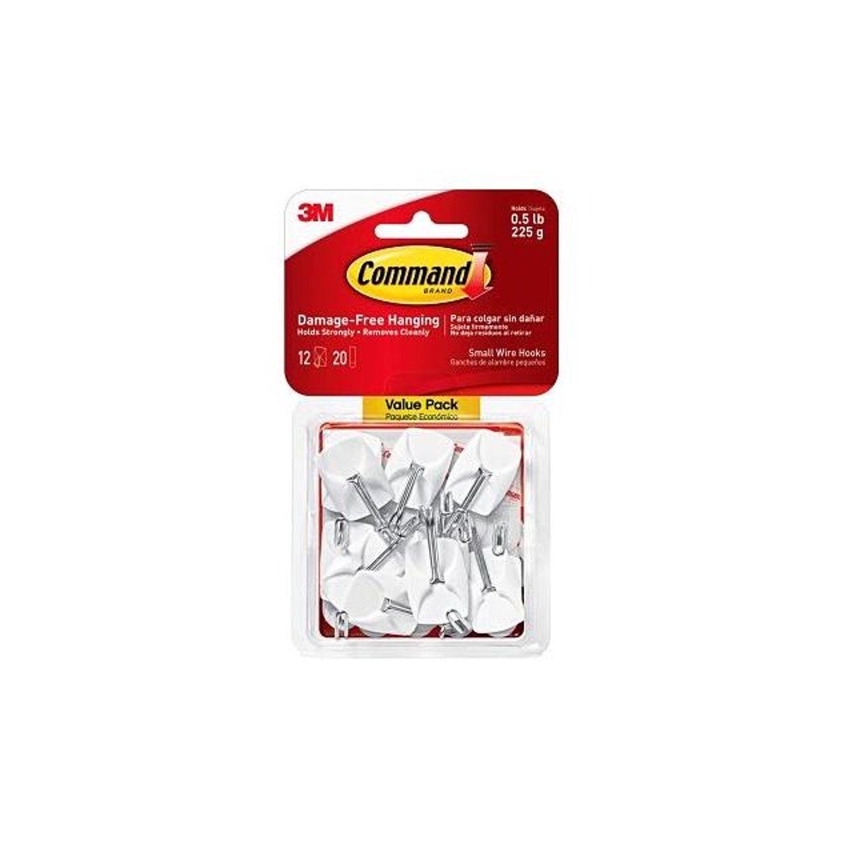 3M Command Small White Wire Hooks Value Pack