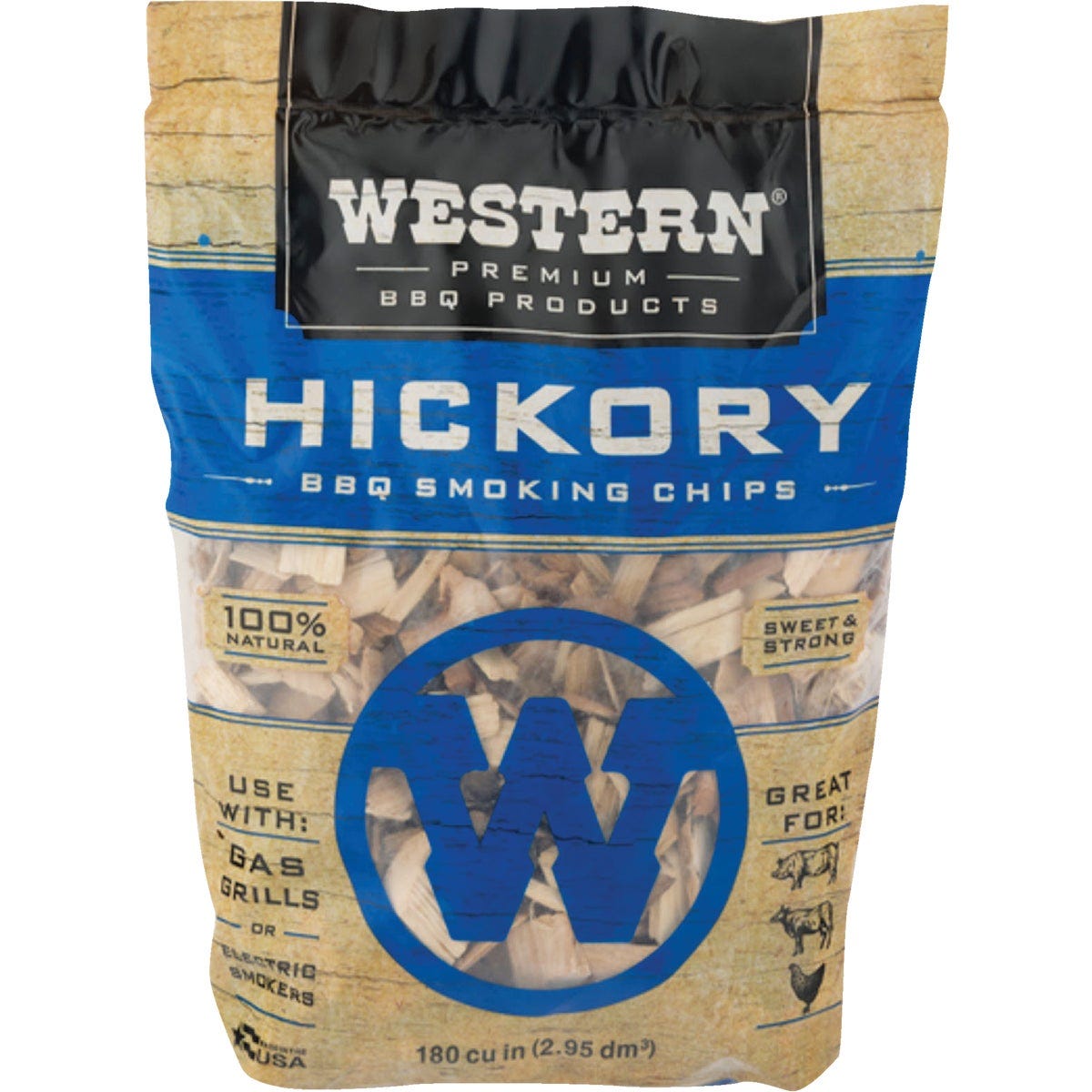 Western 180 Cu. In. Hickory Wood Smoking Chips Western 180 Cu. In. Hickory Wood Smoking Chips