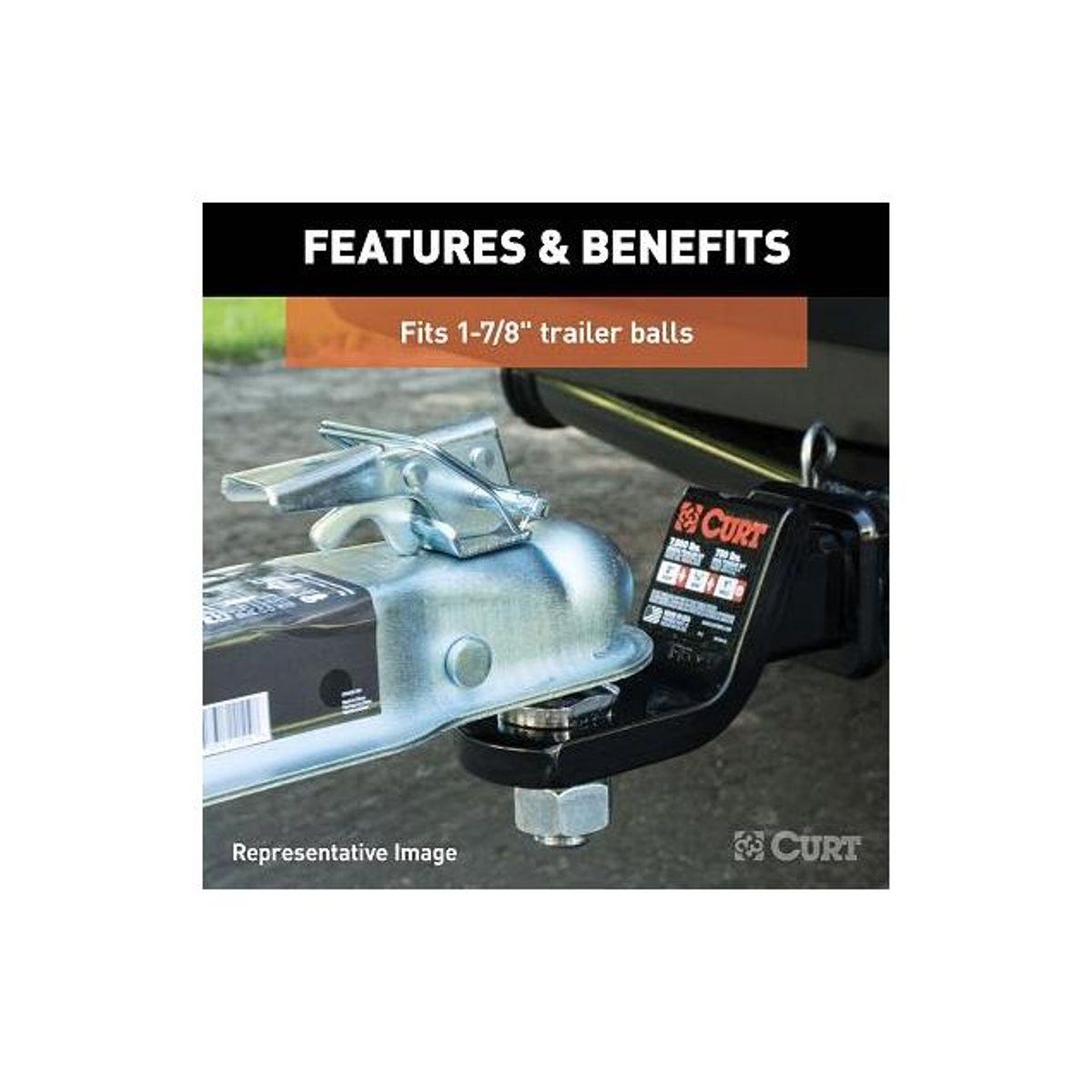 Curt 1-7/8 In. Zinc Posi-Lock Straight-Tongue Trailer Coupler, 2-1/2 In. Channel, 2,000 Lb. Strength - photo 3