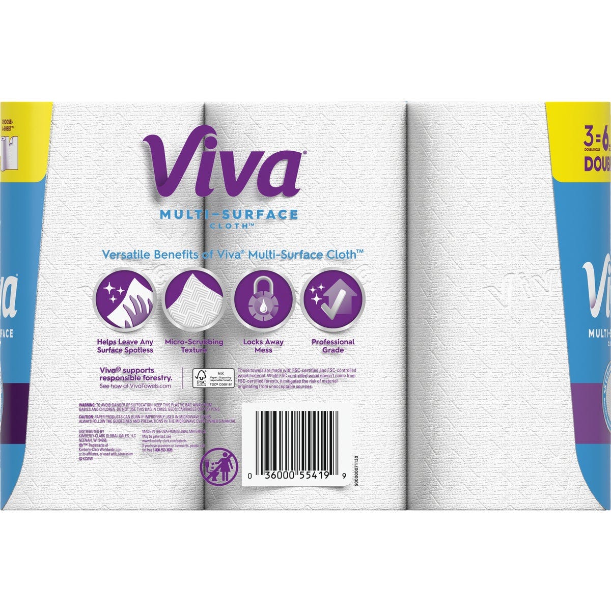 Viva Multi-Surface Cloth Choose-A-Sheet Paper Towels (3 Double Rolls) - photo 4 Viva Multi-Surface Cloth Choose-A-Sheet Paper Towels (3 Double Rolls) - photo 4