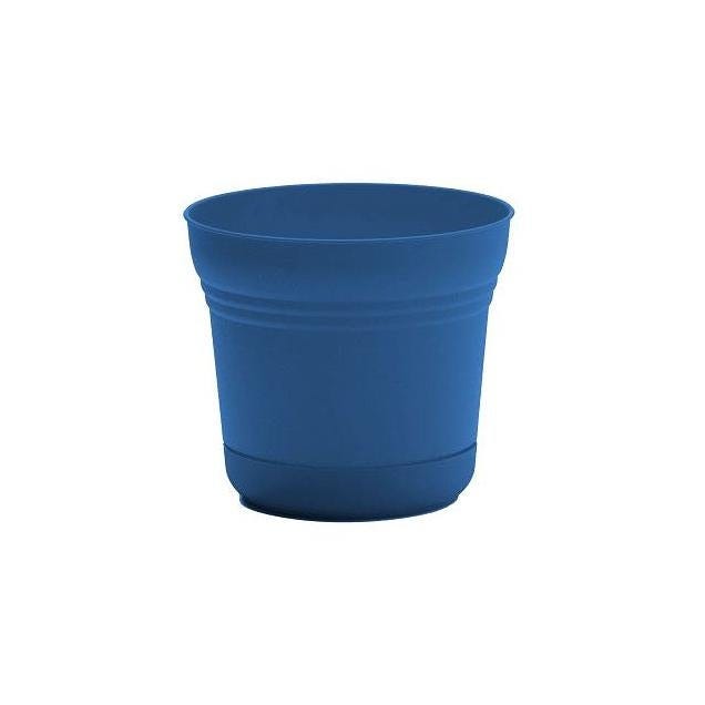 Bloem 12 In. Classic Blue Plastic Saturn Planter & Attached Saucer Bloem 12 In. Classic Blue Plastic Saturn Planter & Attached Saucer
