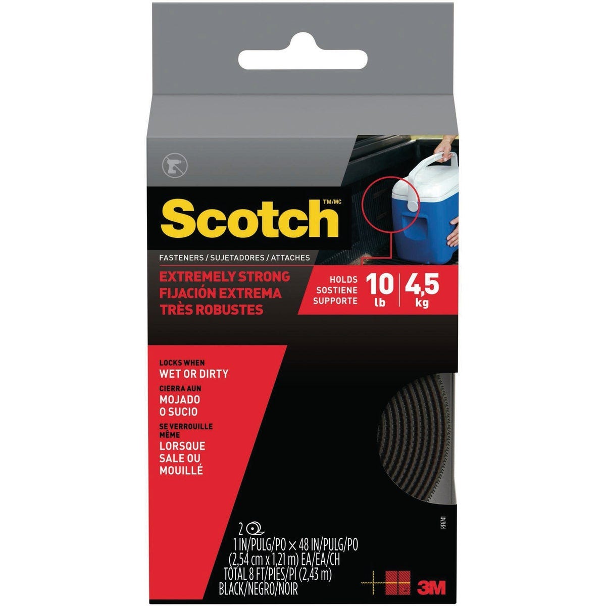 Scotch 1 In. x 4 Ft. Black Extreme Fasteners Scotch 1 In. x 4 Ft. Black Extreme Fasteners