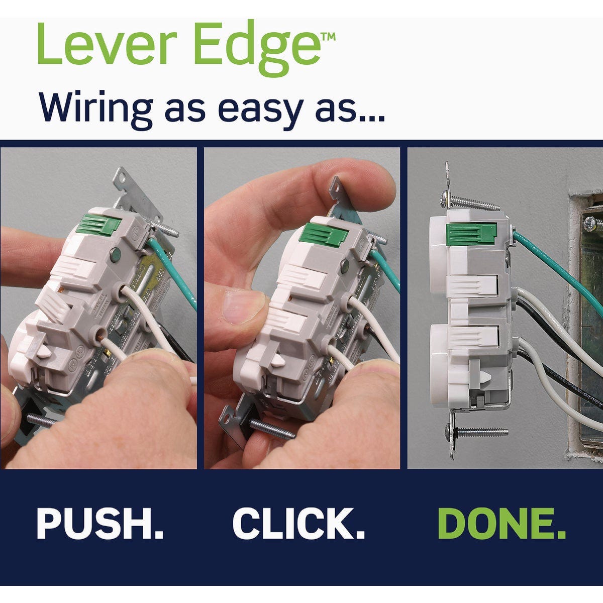 Leviton Lever Edge White 15A Commercial Grade 5-15R Duplex Outlet - photo 3