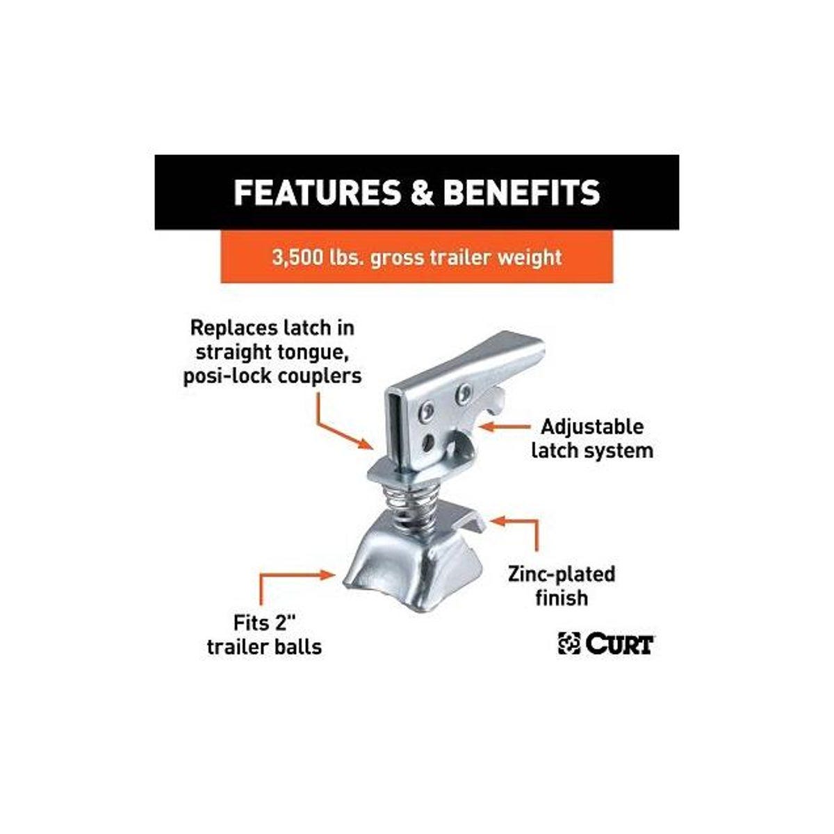 Curt 2 In. Posi-Lock Straight-Tongue Trailer Coupler Replacement Latch - photo 2 Curt 2 In. Posi-Lock Straight-Tongue Trailer Coupler Replacement Latch - photo 2