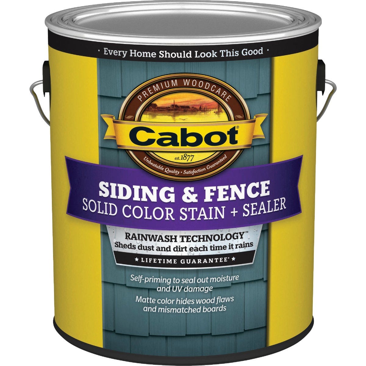 Cabot Solid Color Acrylic Siding & Fence Stain + Sealer, 0807 Deep Base, 1 Gal.