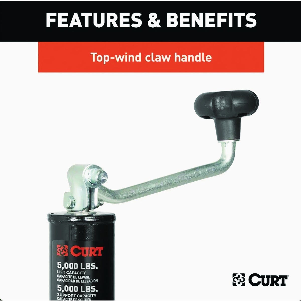 CURT 5000 Lb. Weld-On Pipe-Mount Swivel Trailer Tongue Jack, 10-3/4 In. Vertical Travel - photo 5 CURT 5000 Lb. Weld-On Pipe-Mount Swivel Trailer Tongue Jack, 10-3/4 In. Vertical Travel - photo 5