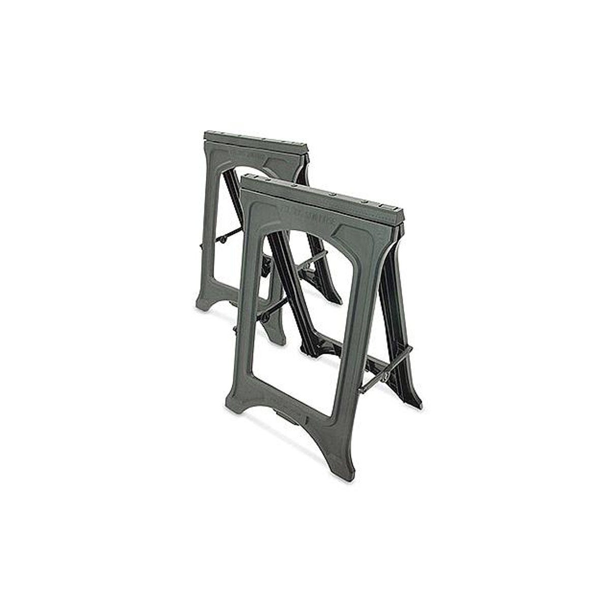 TVX 22 In. W. Plastic Folding Sawhorse, 700 Lb. Capacity (2-Pack) TVX 22 In. W. Plastic Folding Sawhorse, 700 Lb. Capacity (2-Pack)