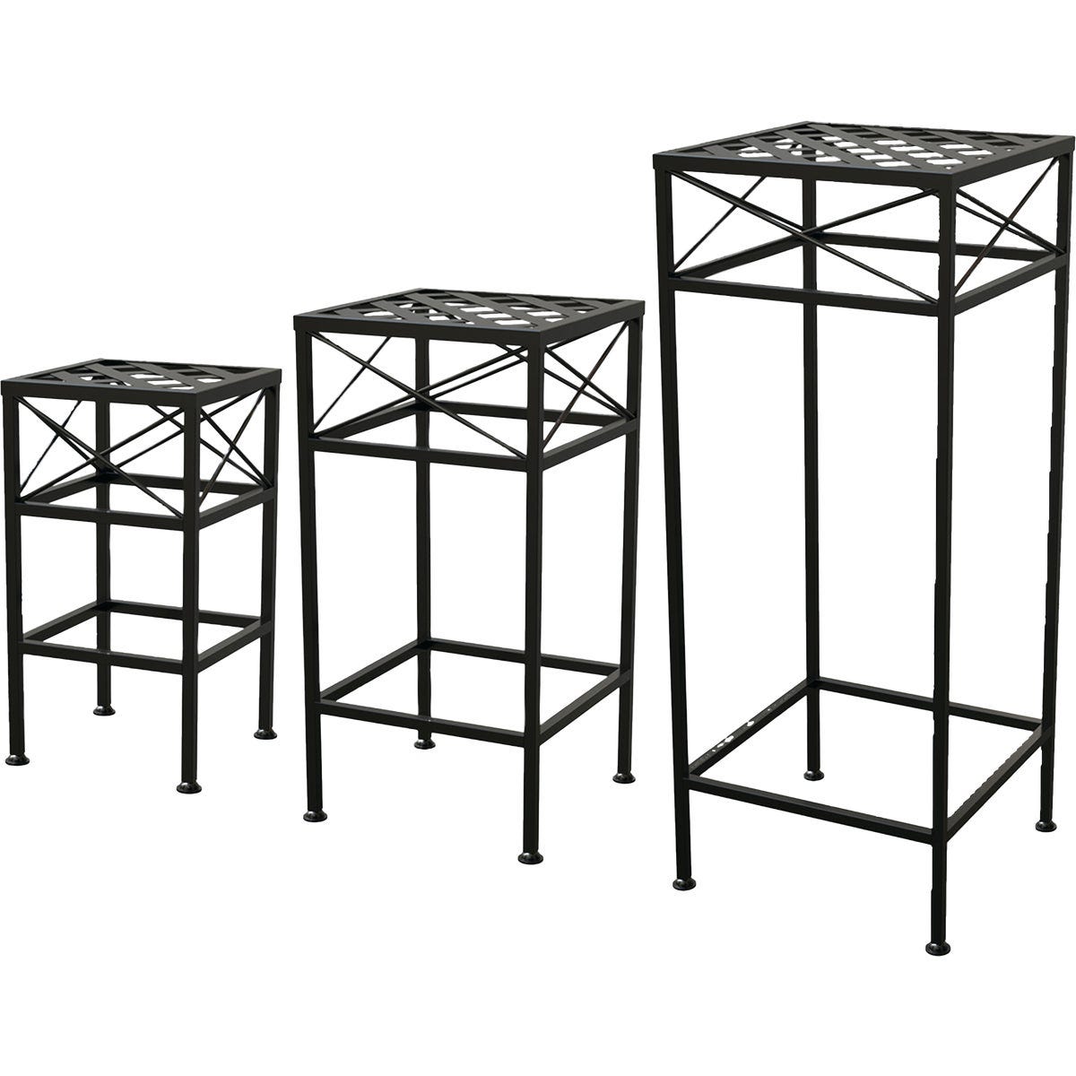 Panacea Nested Cross Hatch Square Plant Stands (3-Piece) - photo 2 Panacea Nested Cross Hatch Square Plant Stands (3-Piece) - photo 2