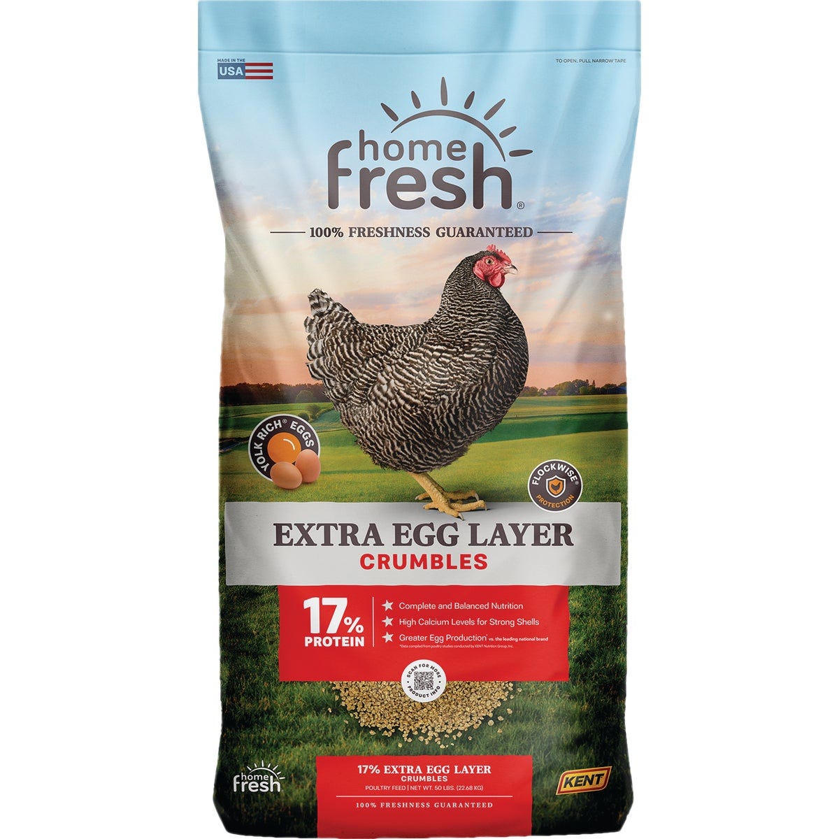 Kent Home Fresh Extra Egg Layer 50 Lb. Crumble Feed Kent Home Fresh Extra Egg Layer 50 Lb. Crumble Feed