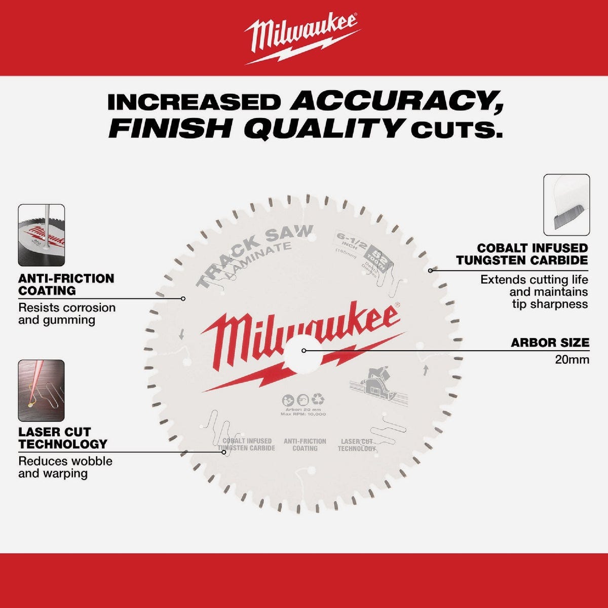 Milwaukee 6-1/2 In. 52-Tooth Laminate Track Saw Blade - photo 7
