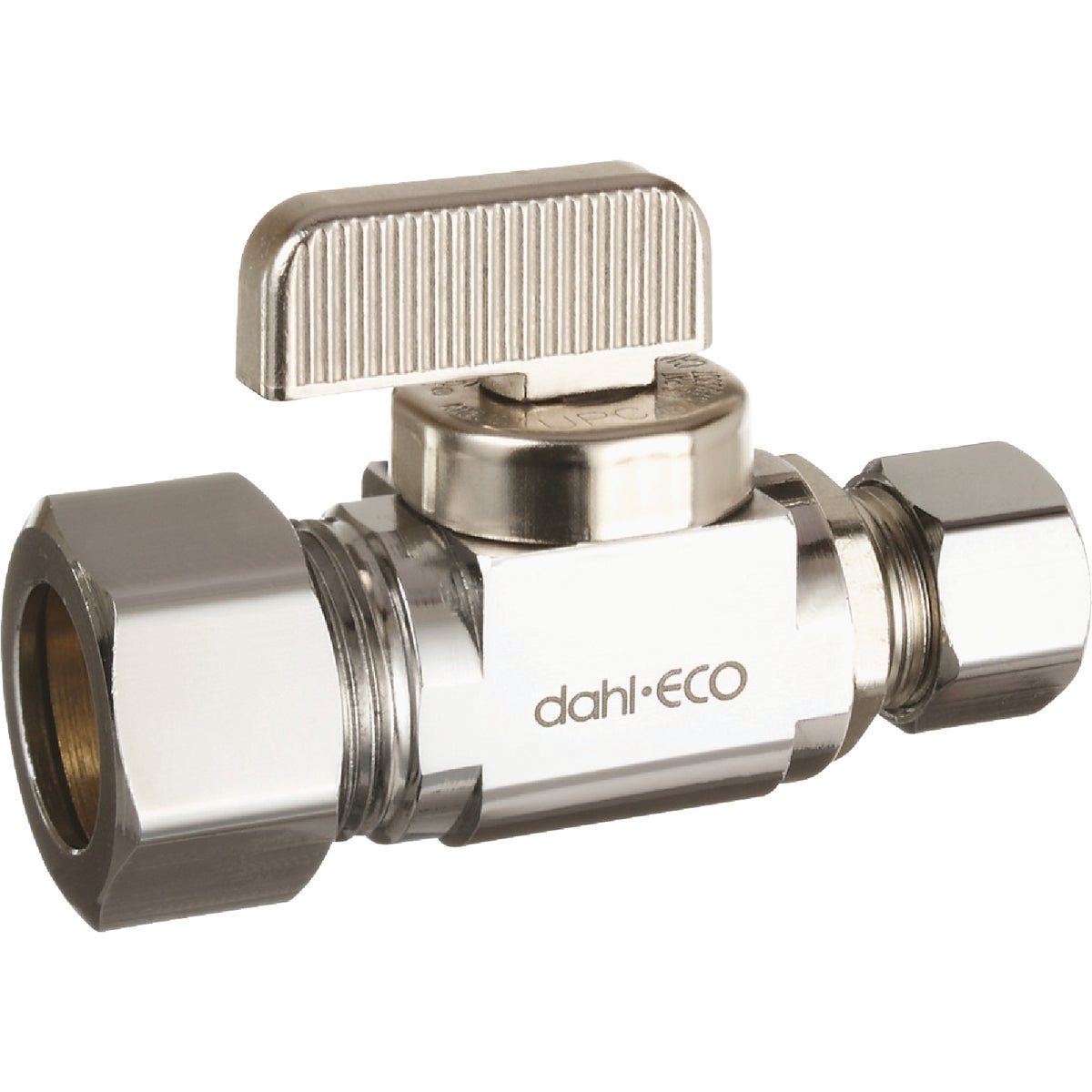 dahl 5/8 In. OD Comp (1/2 In. Nom.) x 3/8 In. OD Comp Straight Plated Supply Stop