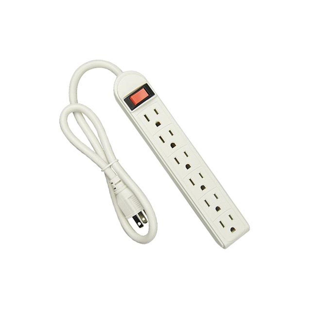 Master Electrician White 6-Outlet Power Strip (2-Pack)