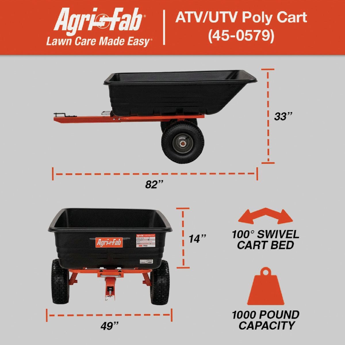 Agri-Fab 1000 Lb. ATV/UTV Poly Swivel Tow-Behind Dump Cart - photo 7 Agri-Fab 1000 Lb. ATV/UTV Poly Swivel Tow-Behind Dump Cart - photo 7