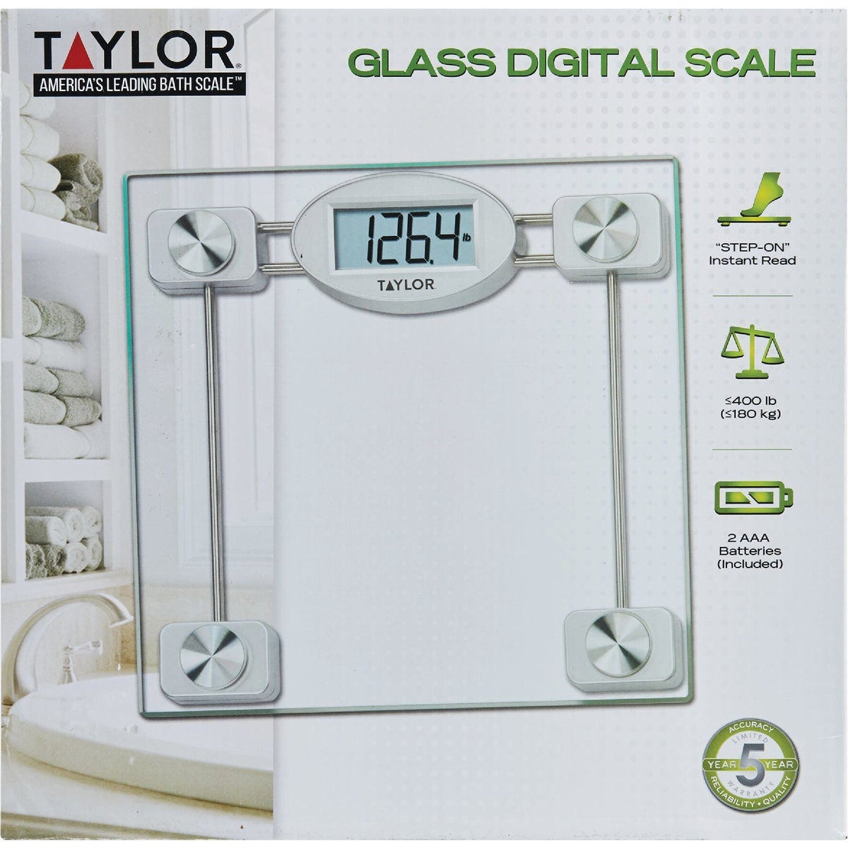 Taylor Digital 400 Lb. Glass Bath Scale, Clear - photo 2 Taylor Digital 400 Lb. Glass Bath Scale, Clear - photo 2