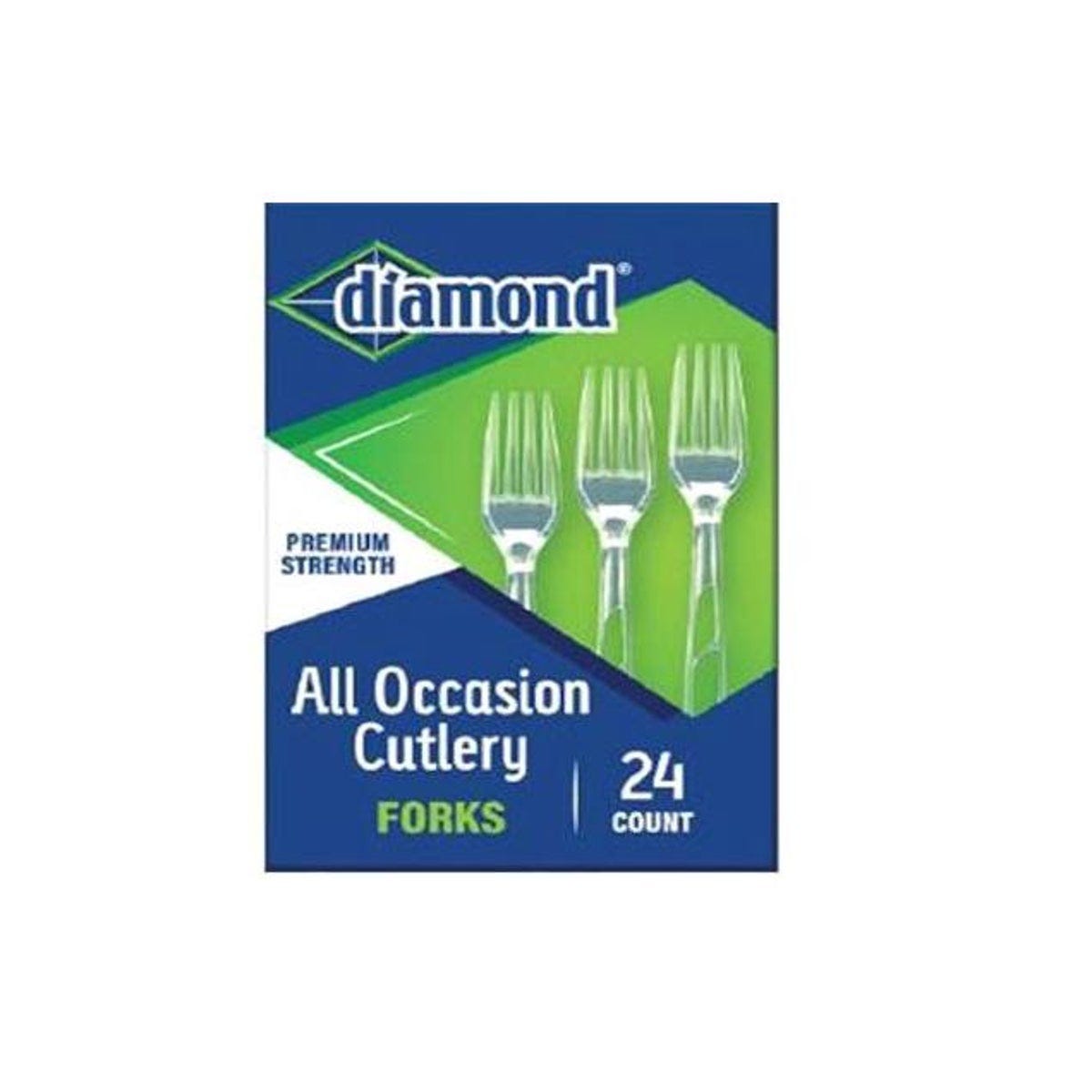 Diamond Clear Plastic Heavyweight Forks (24 Ct.)