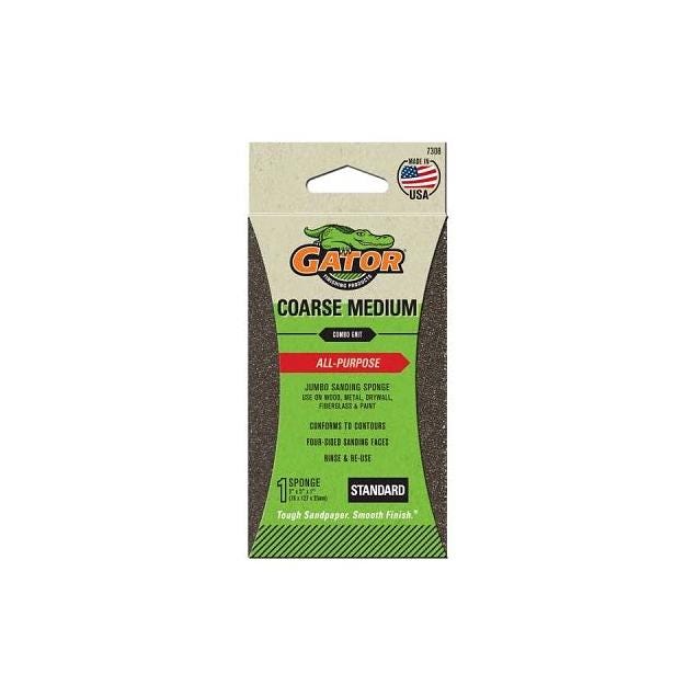 Gator 3 In. x 5 In. Coarse/Medium 36/60-Grit Jumbo Sanding Sponge Gator 3 In. x 5 In. Coarse/Medium 36/60-Grit Jumbo Sanding Sponge