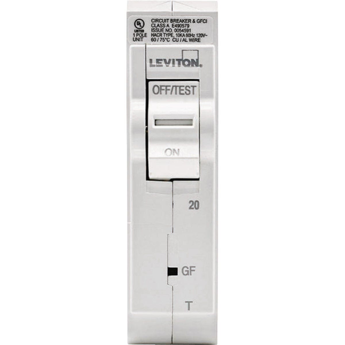 Leviton 20A Single-Pole Plug-On GFCI White Branch Circuit Breaker - photo 2