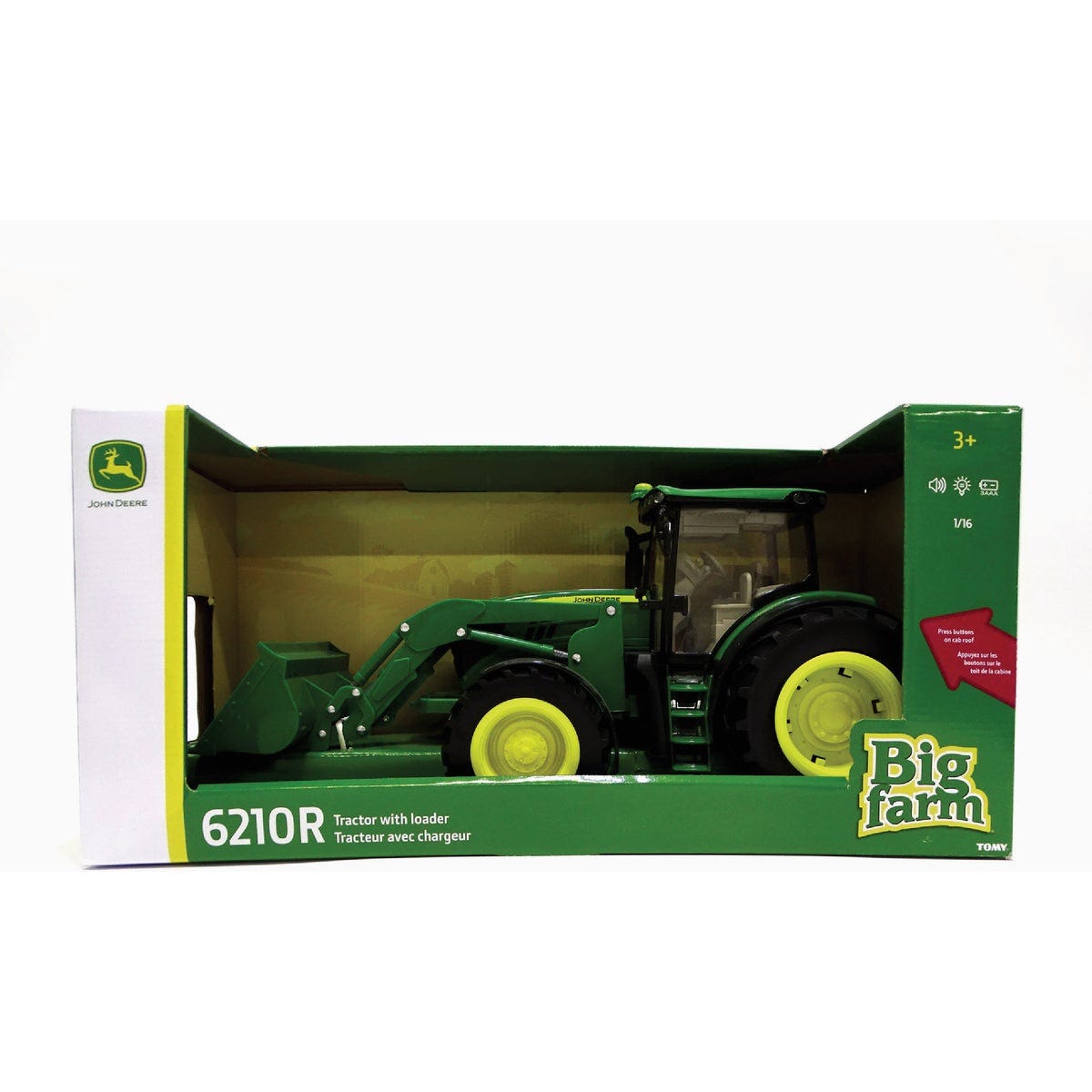 JOHN DEERE 6210R Big Farm Lights & Sound Plastic 1:16 Tractor - photo 2