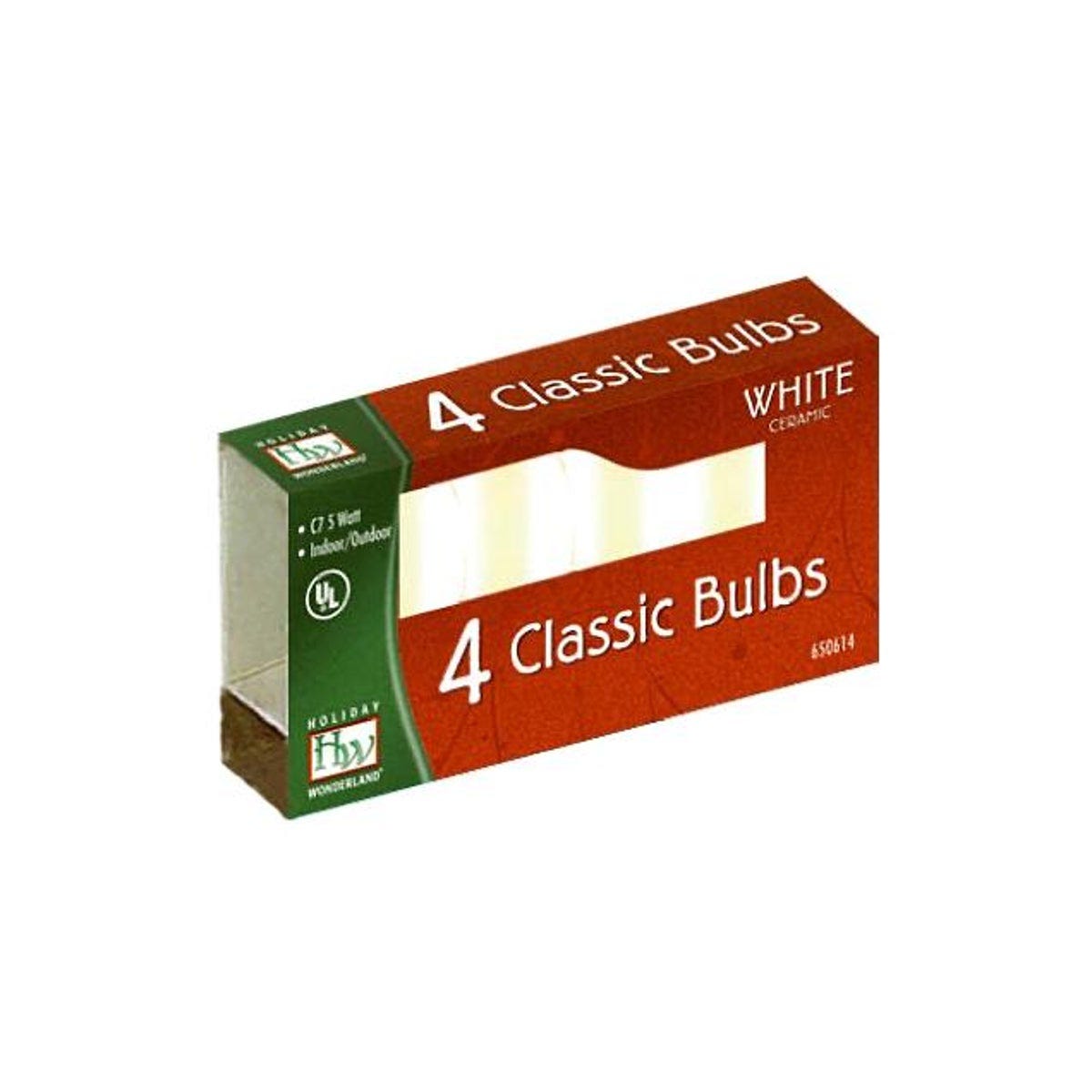 Holiday Wonderland C7 White Ceramic Christmas Lights Replacement Bulb (4-Pack) Holiday Wonderland C7 White Ceramic Christmas Lights Replacement Bulb (4-Pack)