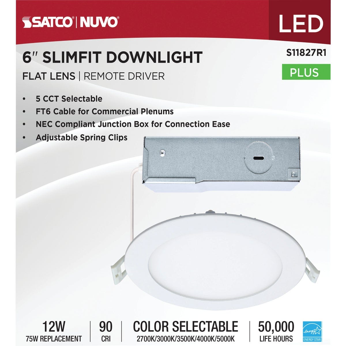 Satco 6 In. 12W CCT Selectable LED Direct Wire Downlight - photo 2 Satco 6 In. 12W CCT Selectable LED Direct Wire Downlight - photo 2