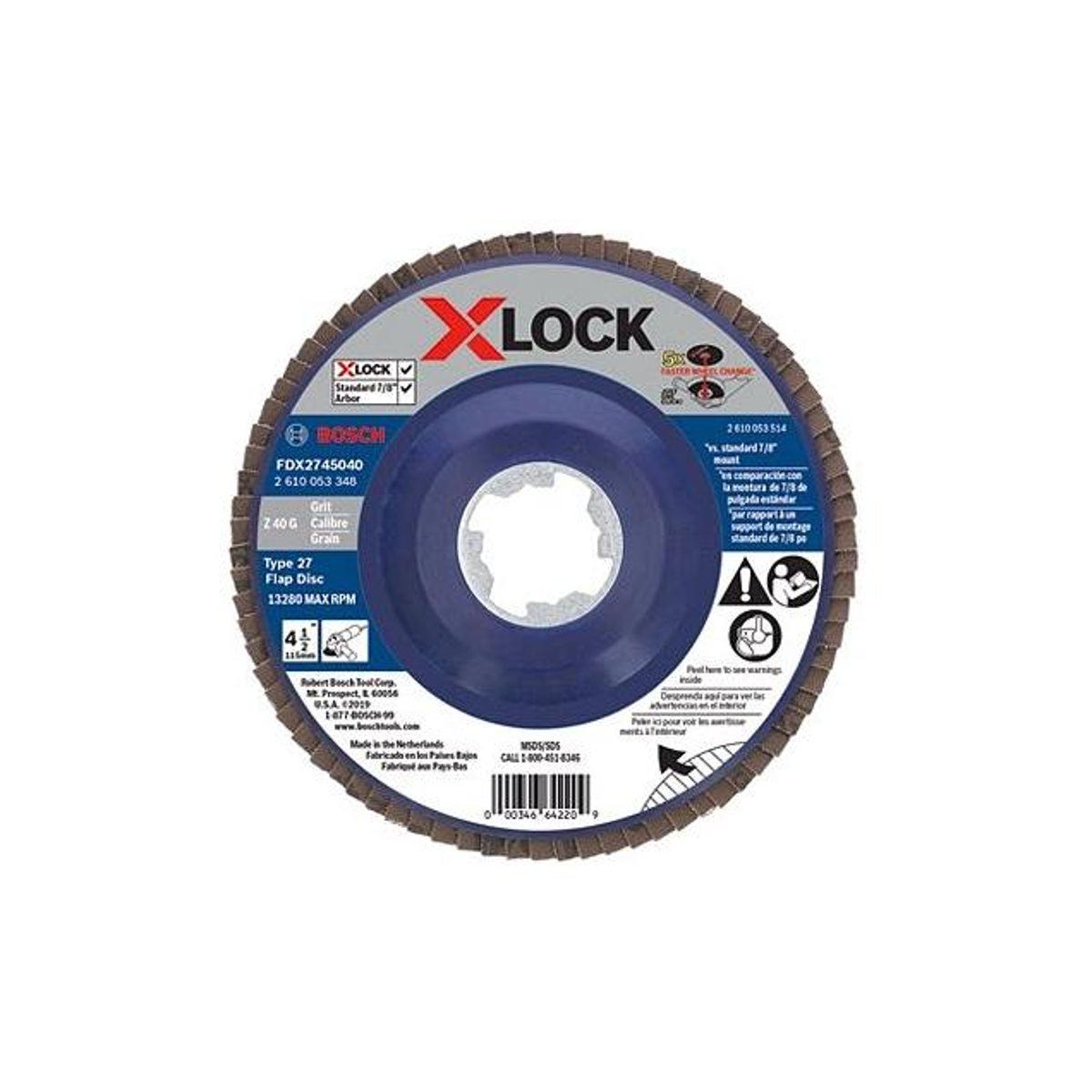 Bosch X-Lock 4-1/2 In. 40-Grit Type 27 Angle Grinder Flap Disc