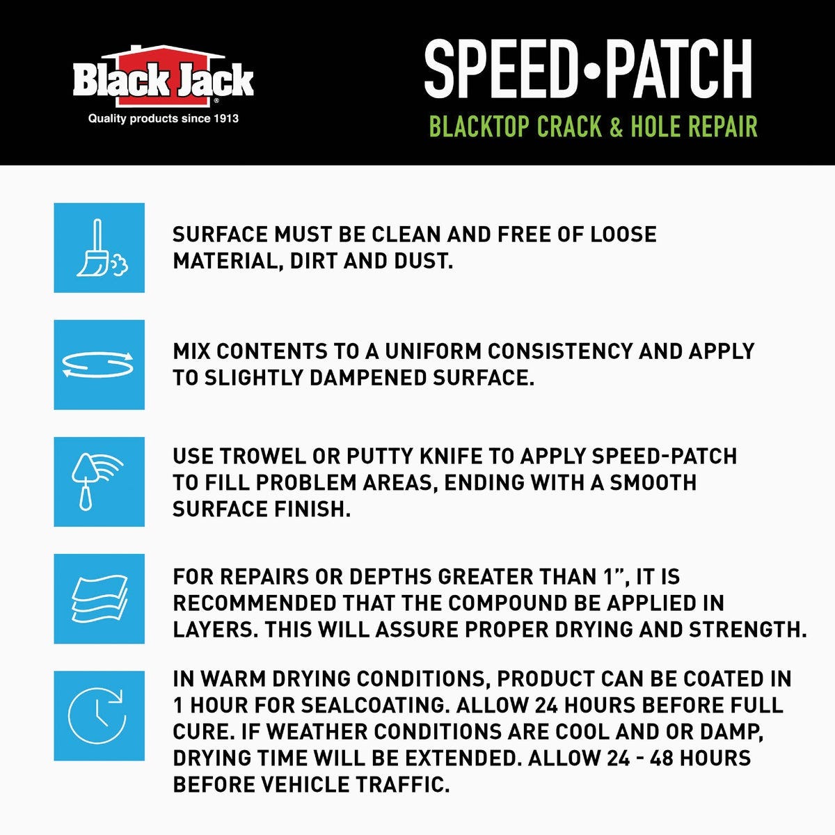 Black Jack Speed-Patch 10 Lb. Blacktop Crack and Hole Repair - photo 5