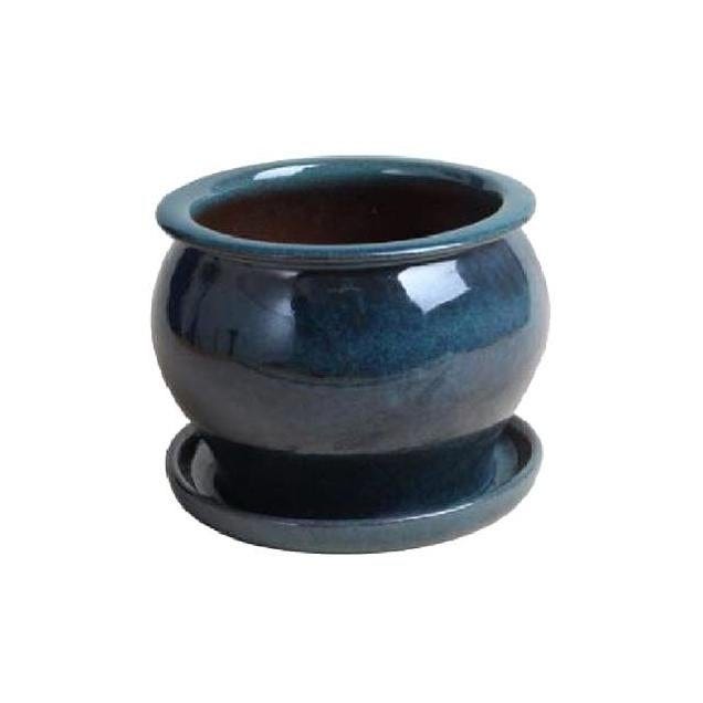 Trendspot 8 In. Dripping Blue Ceramic Studio Planter Trendspot 8 In. Dripping Blue Ceramic Studio Planter