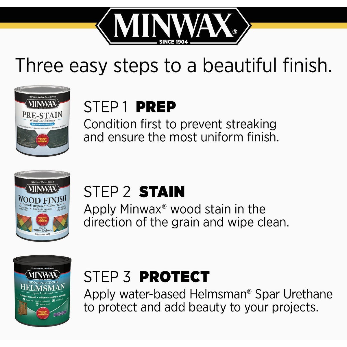 Minwax Water Based Helmsman Indoor/Outdoor Satin Clear Spar Urethane, 1 Qt. - photo 2