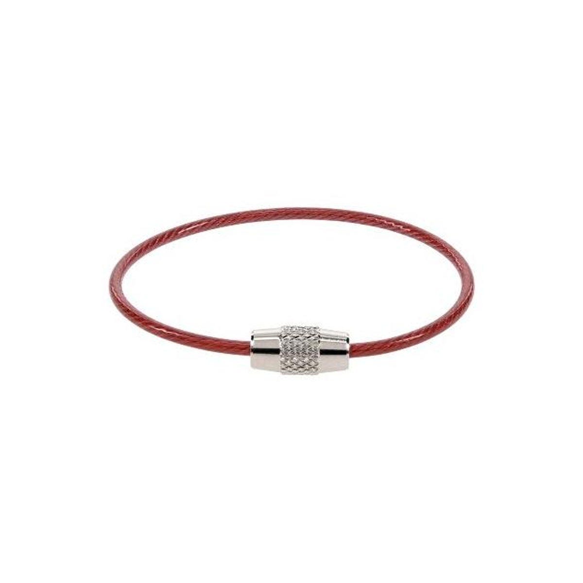 Hillman 6 In. Assorted Colors Cable Key Ring with Lock