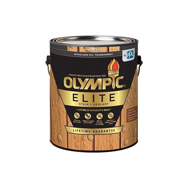 Olympic Elite Woodland Oil Exterior Stain & Sealant, Mountain Cedar, 1 Gal.