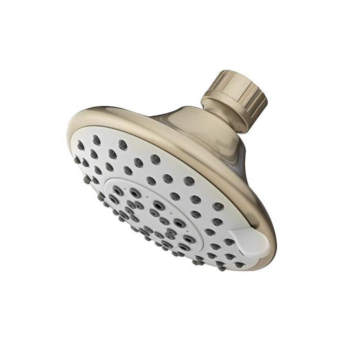 HomePointe 5-Settings Fixed Mount Shower Head, Brushed Nickel Plastic