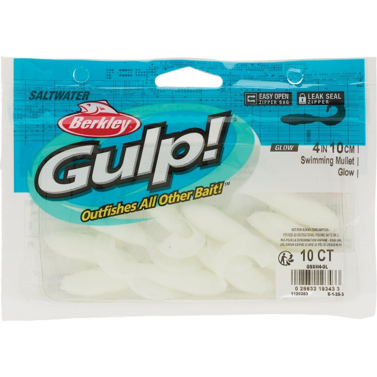 Berkley Gulp! Glow Saltwater Swimming Mullet Fishing Lure