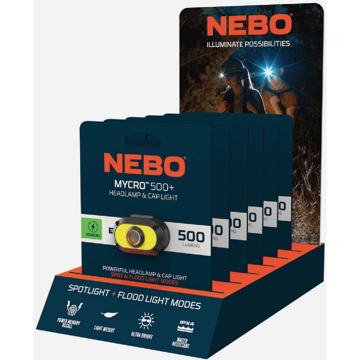 NEBO Mycro 500 Lm. Storm Gray Rechargeable LED Headlamp with Multiple Light Modes - photo 6