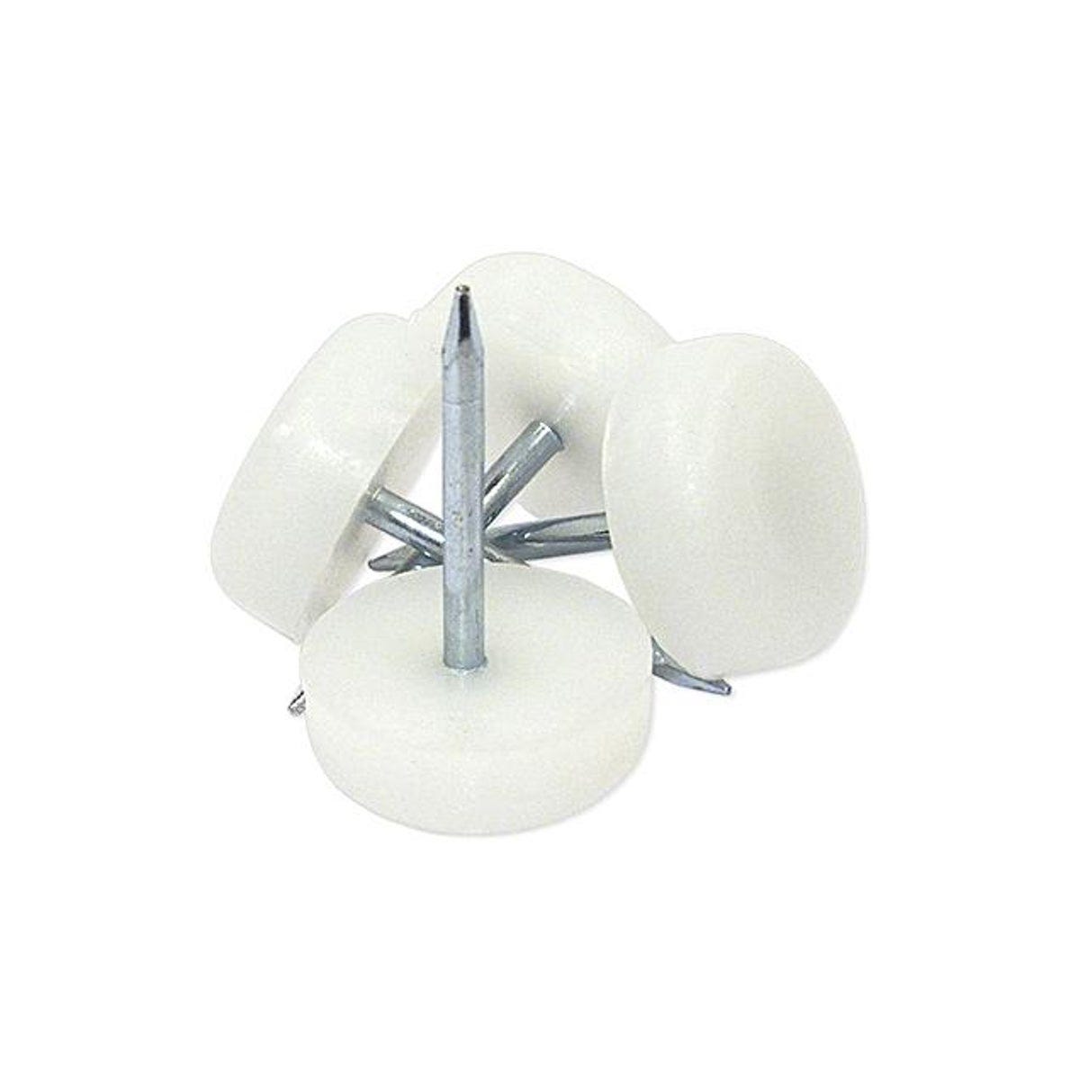 TruGuard 3/4 In. Nail-On White Plastic Furniture Glides (4-Pack)