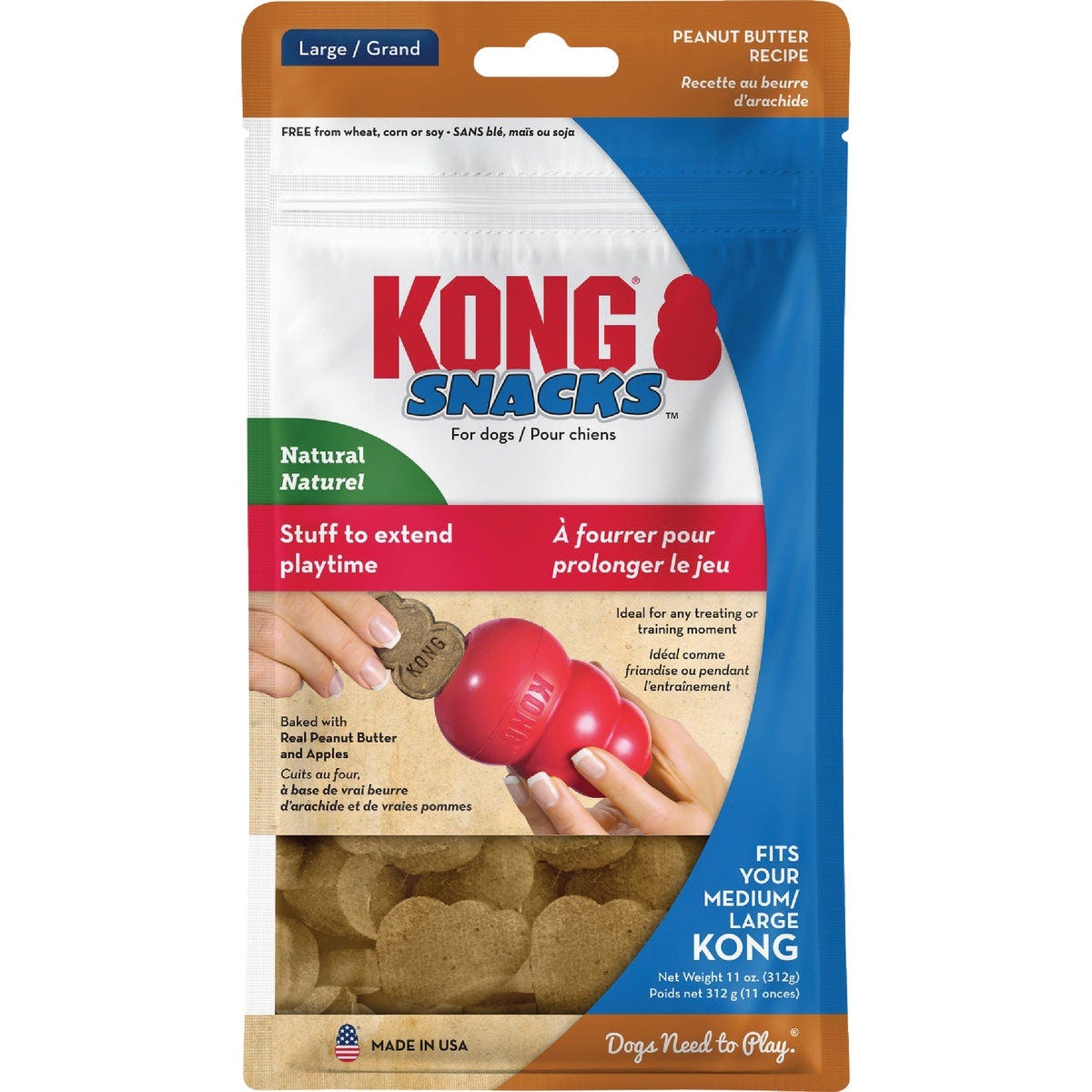 Kong Stuff'N Medium & Large Dog Peanut Butter Flavor Crunchy Dog Treat, 11 Oz. Kong Stuff'N Medium & Large Dog Peanut Butter Flavor Crunchy Dog Treat, 11 Oz.