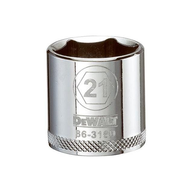 DeWalt 3/8 In. Drive 21mm 6-Point Shallow Metric Socket