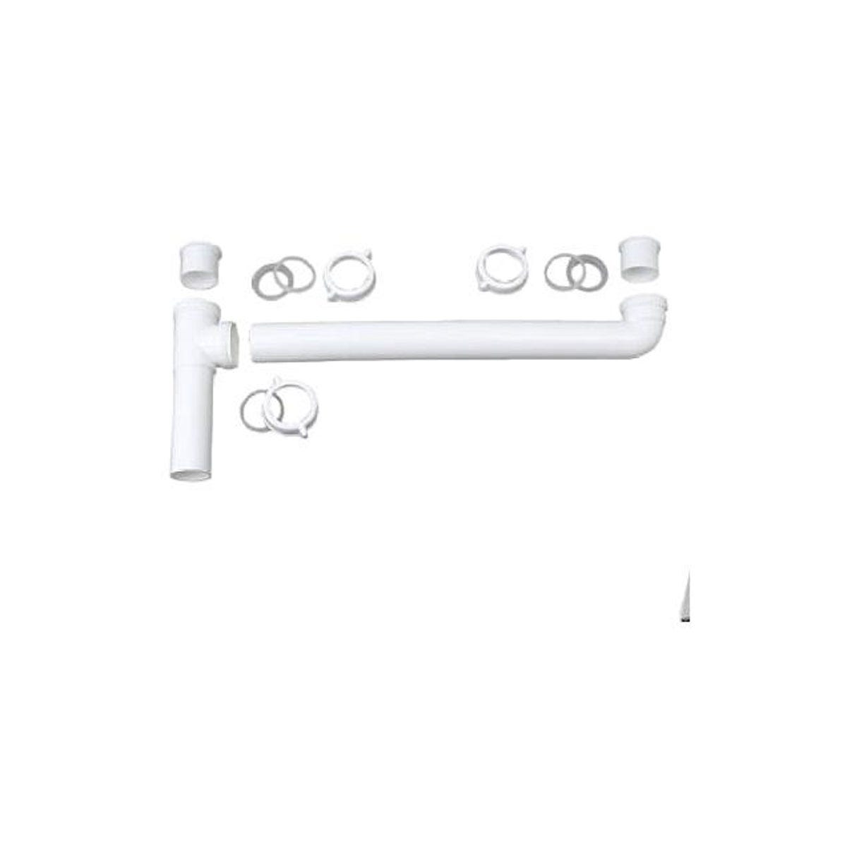 Master Plumber 1.5 In. O.D. 2 Bowl White Plastic Kitchen Sink End Outlet Drain