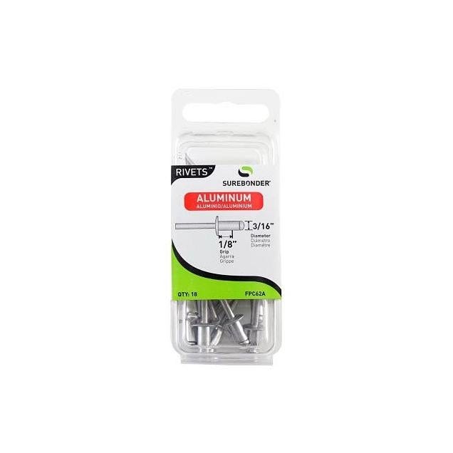Surebonder 3/16 In. Dia. Short Aluminum Rivets (18-Pack)