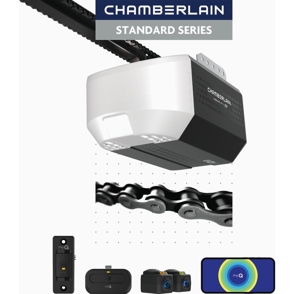 Chamberlain C2102 1/2 HP Durable Chain Drive Garage Door Opener